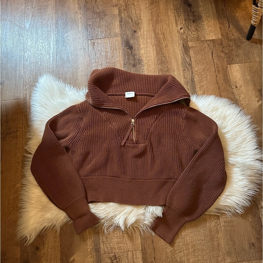Varley Brown Ribbed Sweatshirt - Picture 7 of 10